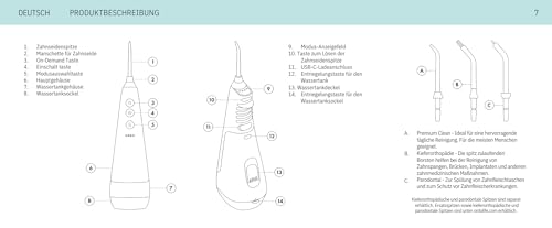 LED indicator lights on the device