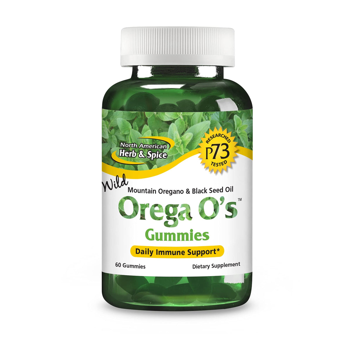 Front view of Orega O’s gummy bottle