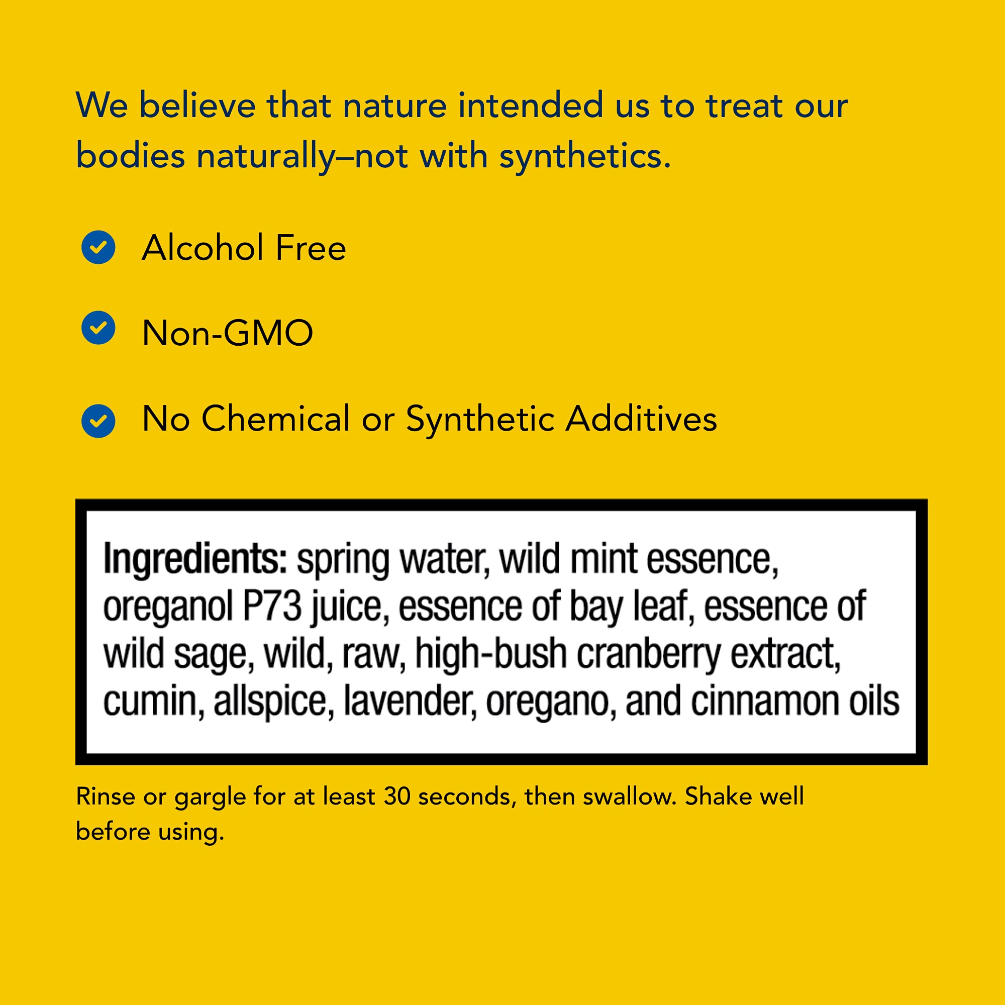 Wild cranberry flavor detail of OregaCare mouthwash