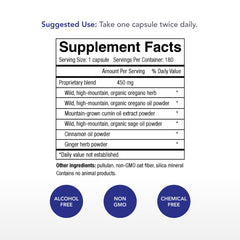 Close-up of Oregacillin bottle label highlighting P73 oregano