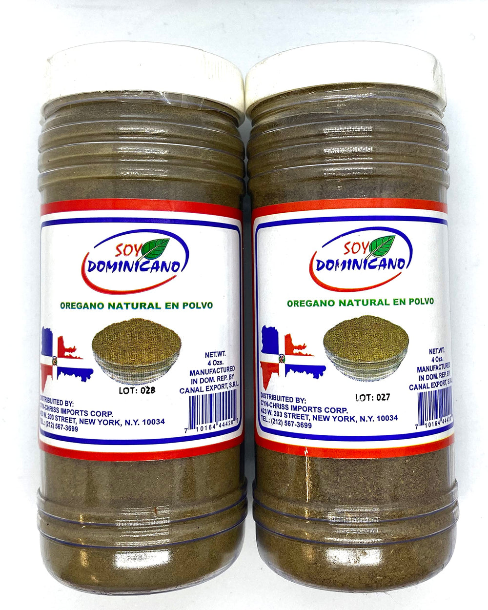 Oregano natural powder in a glass jar on a white background