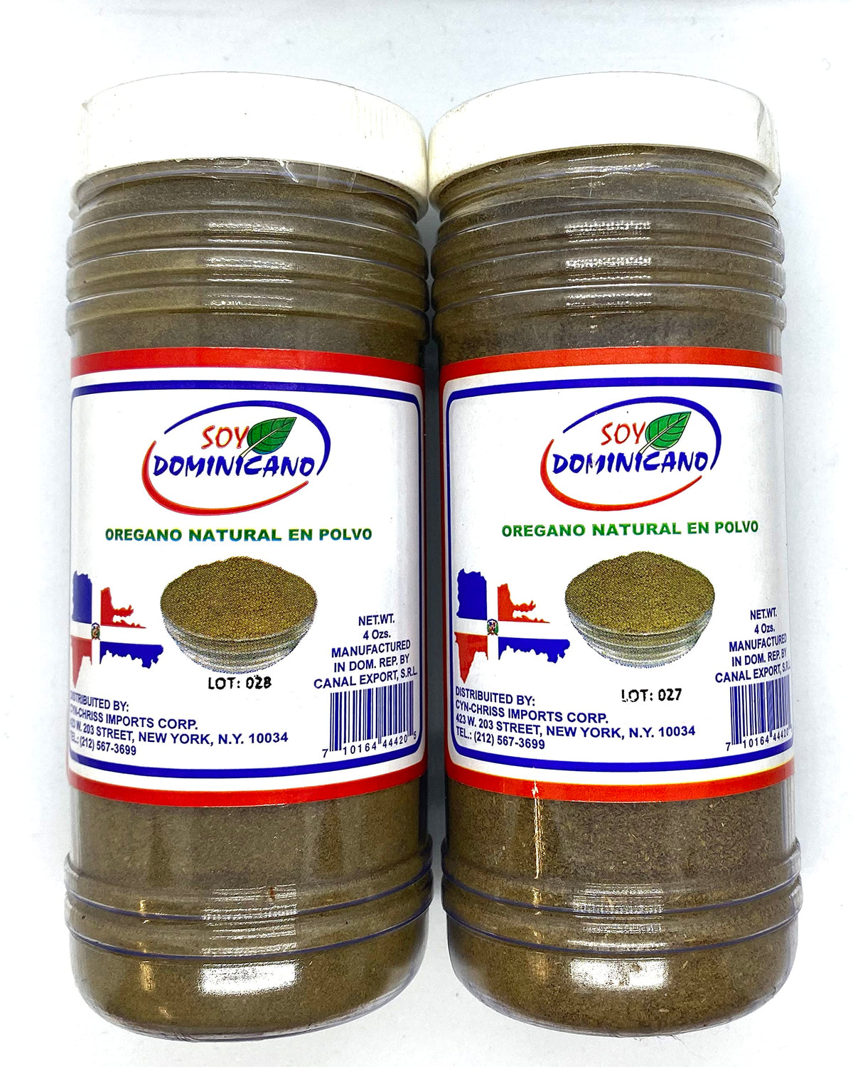 Oregano natural powder in a glass jar on a white background