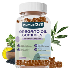 Bottle of Oregano Oil Gummies with Black Seed Oil, 60 gummies