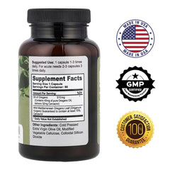 Oregano oil capsules providing immunity support, vegetarian