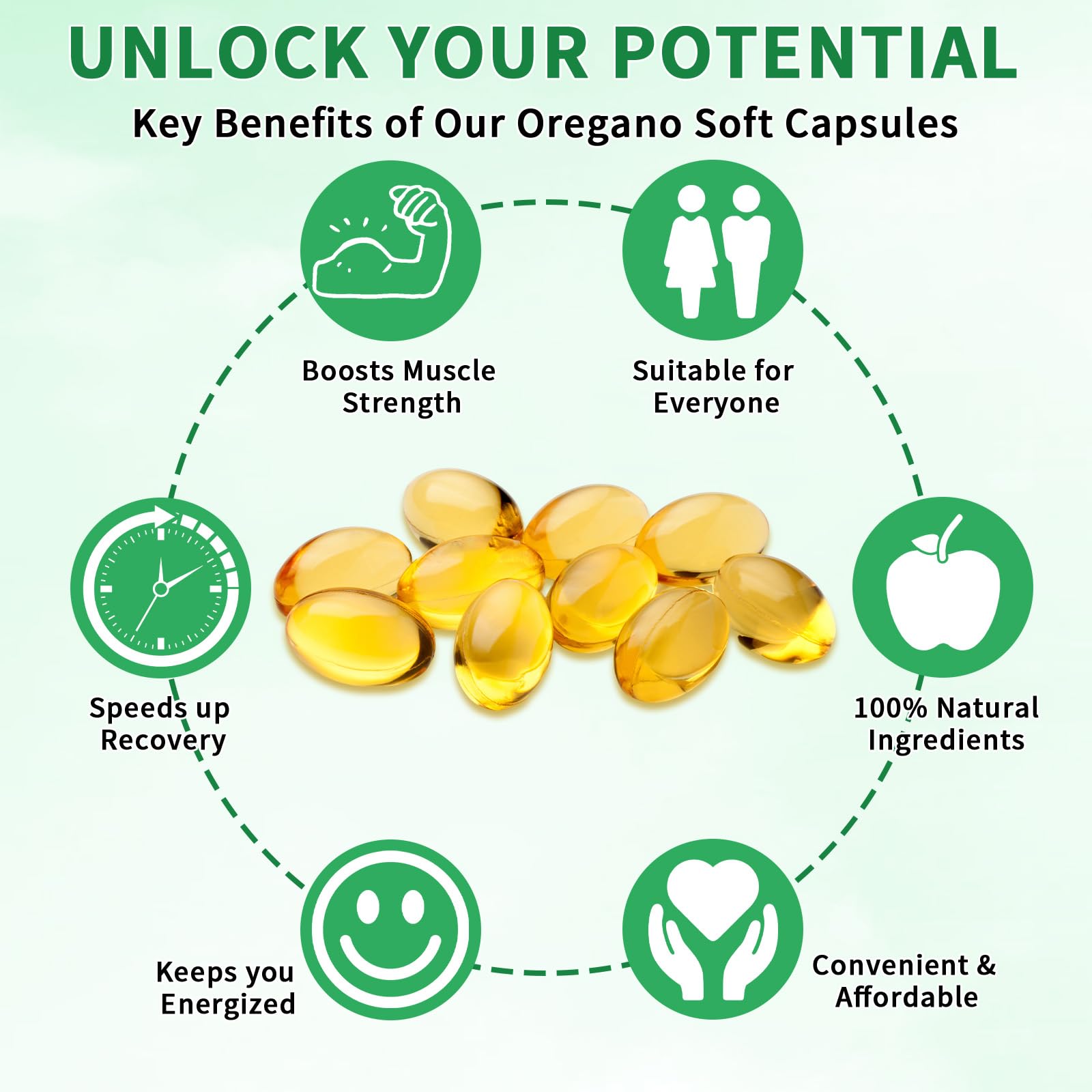 Bottle of oil of oregano softgels with 120 count