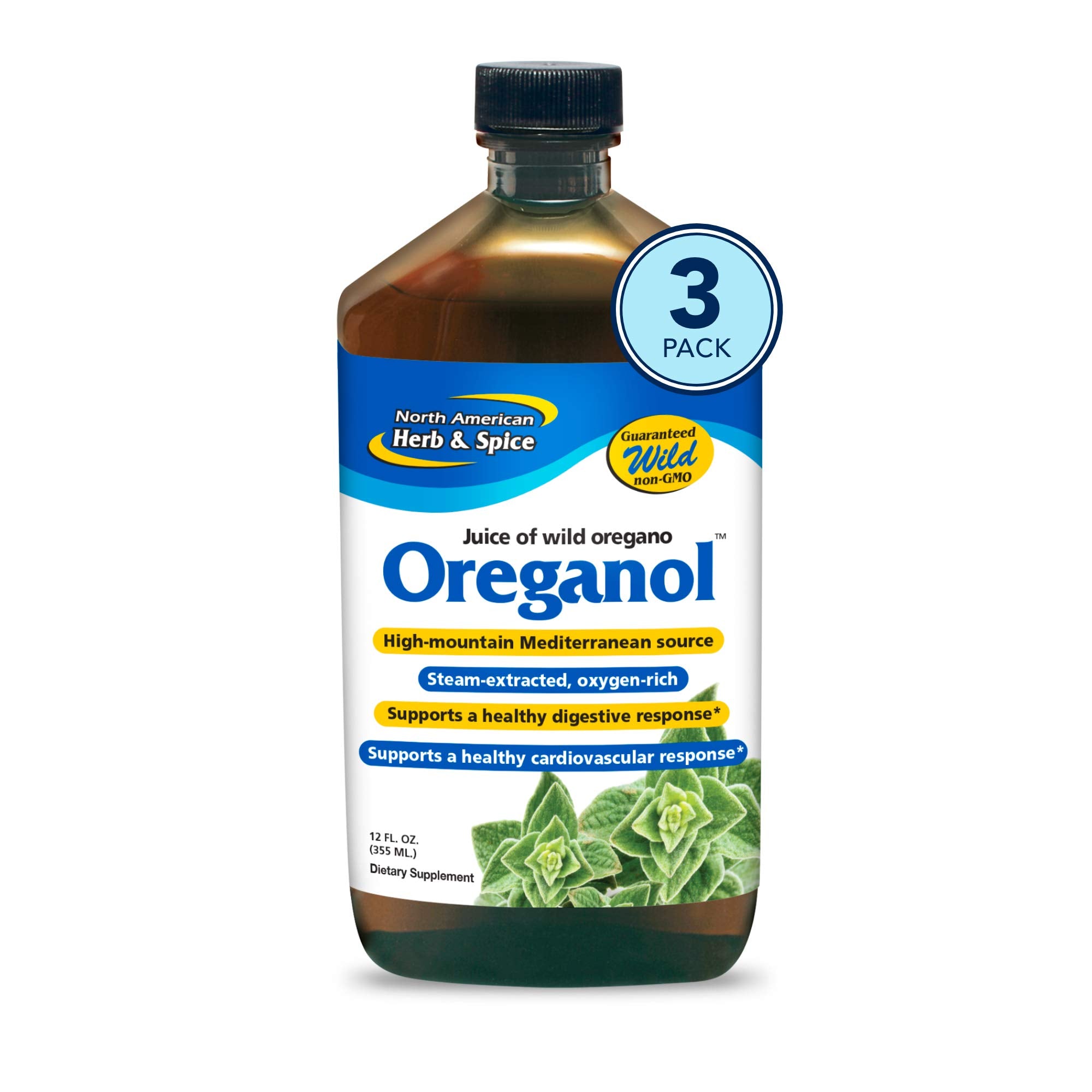 Oreganol P73 Juice 12 oz three-pack front view