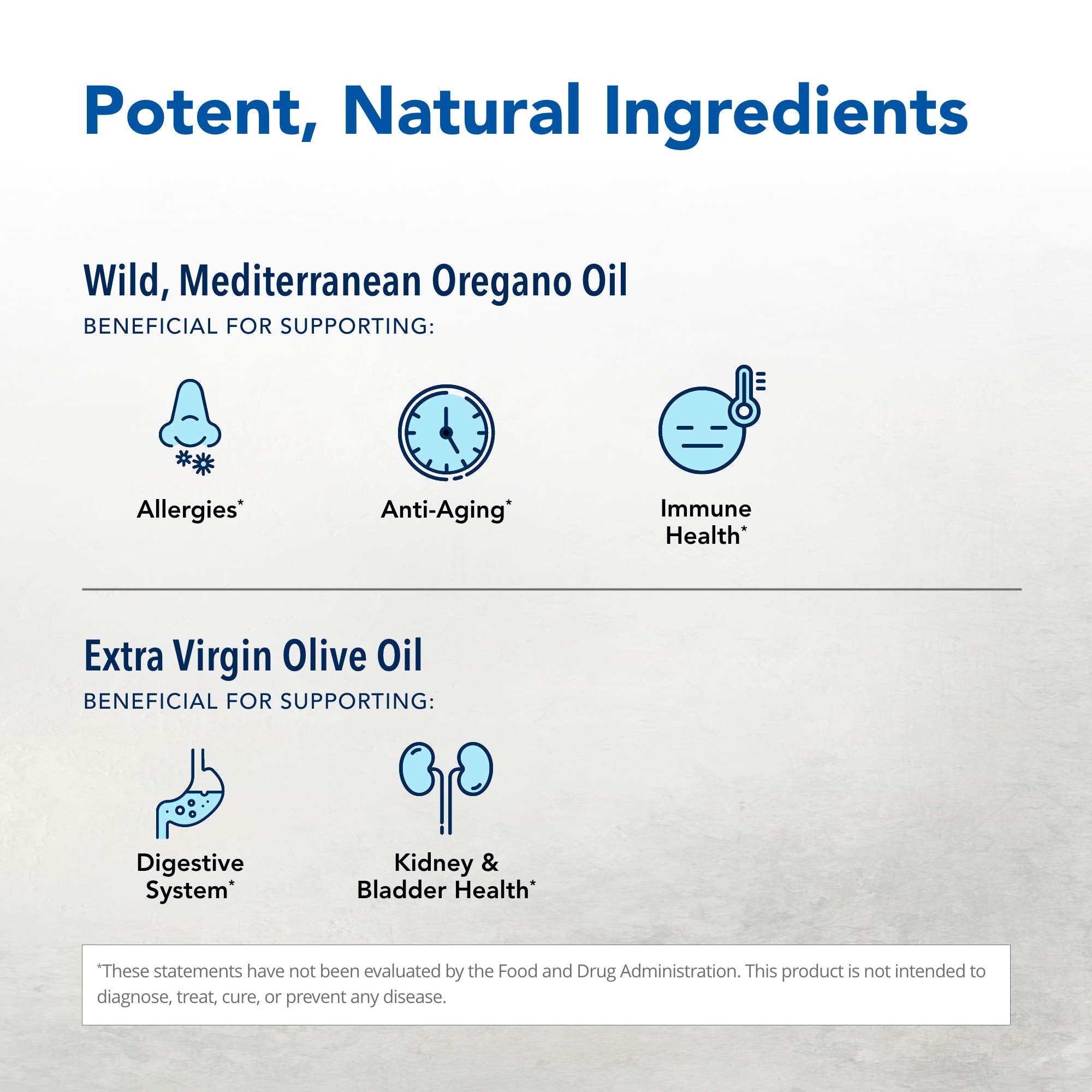 Oreganol product label with ingredients and supplement facts
