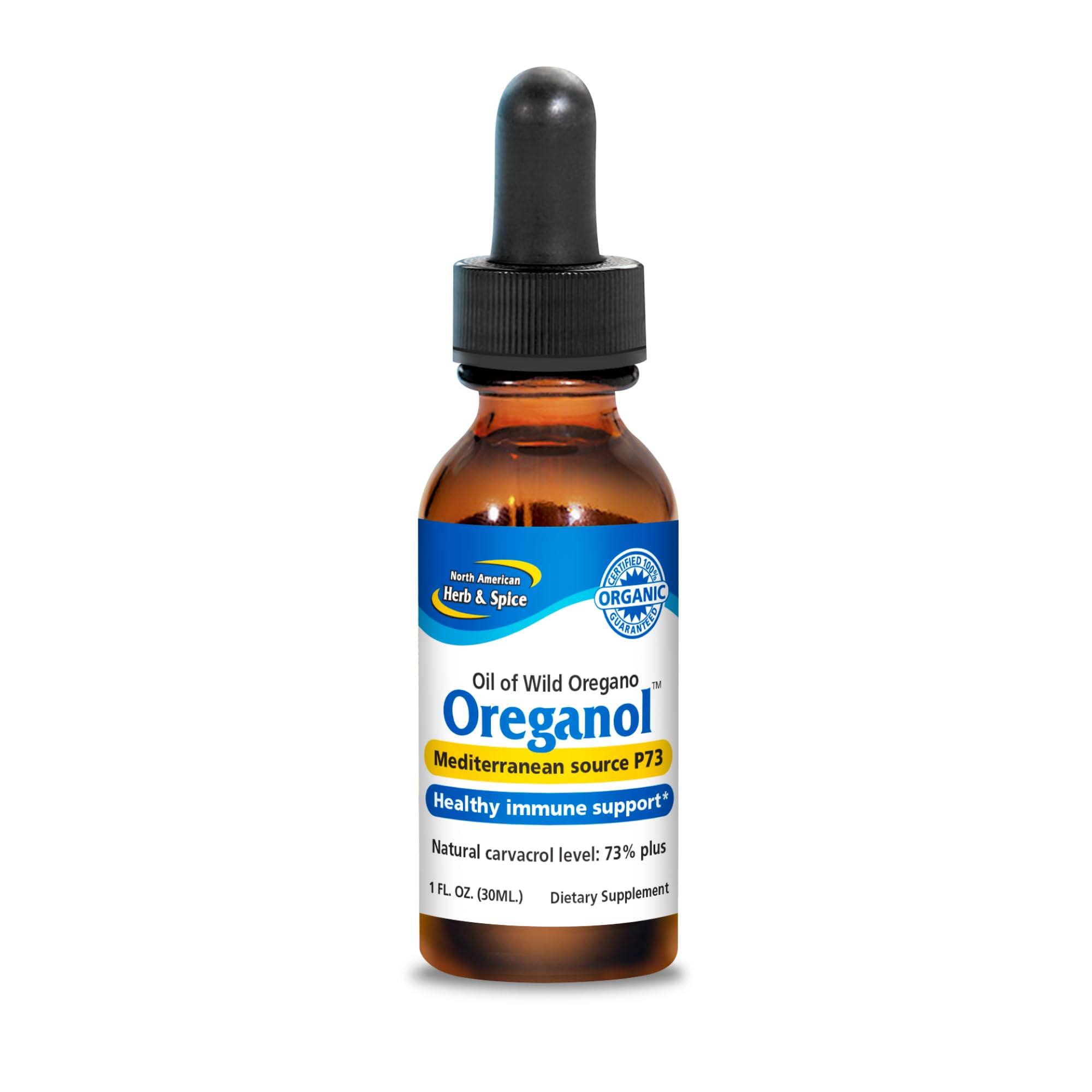 Front view of Oreganol P73 1oz bottle, pack of 3