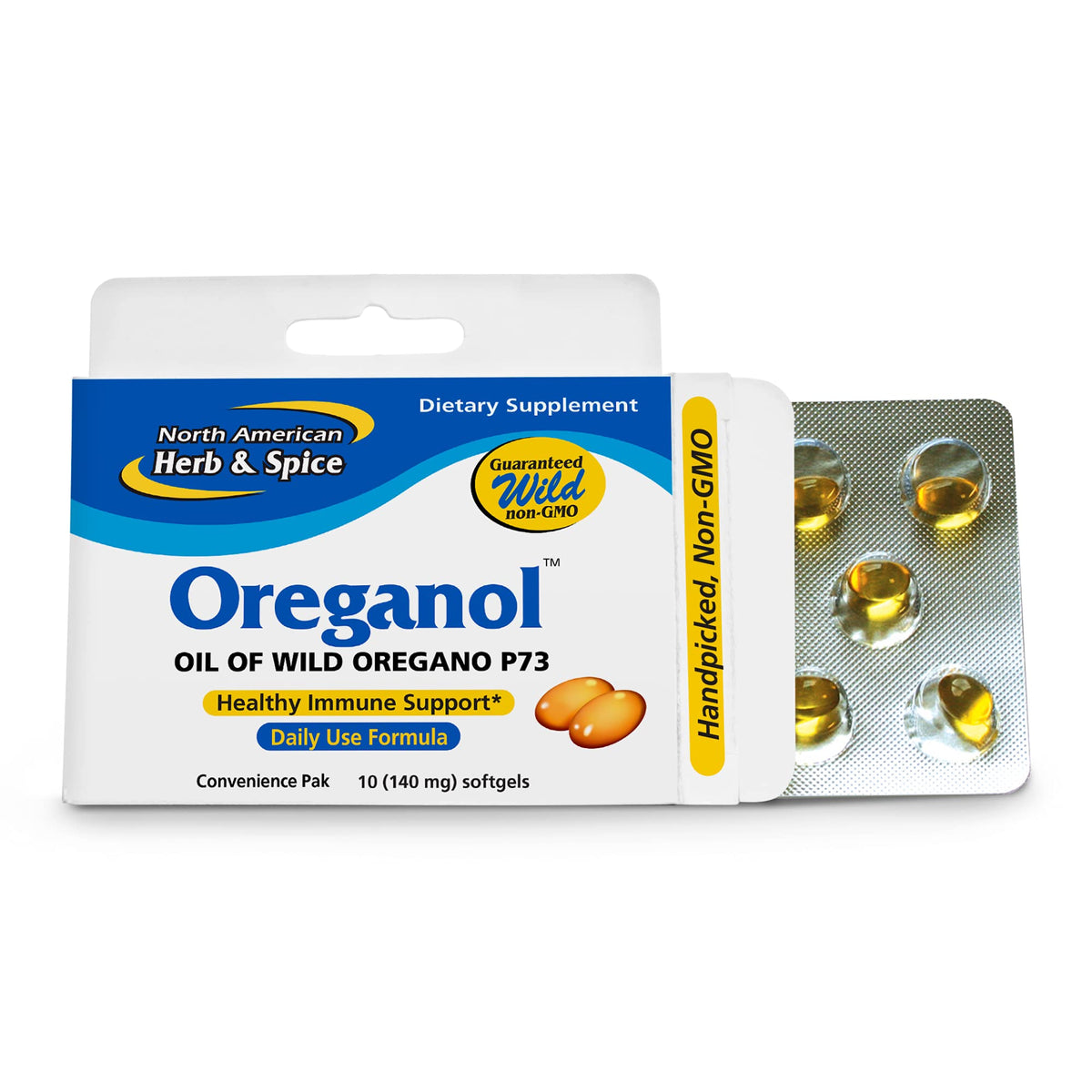 Oreganol P73 Convenience Pack front view with 10-count packaging