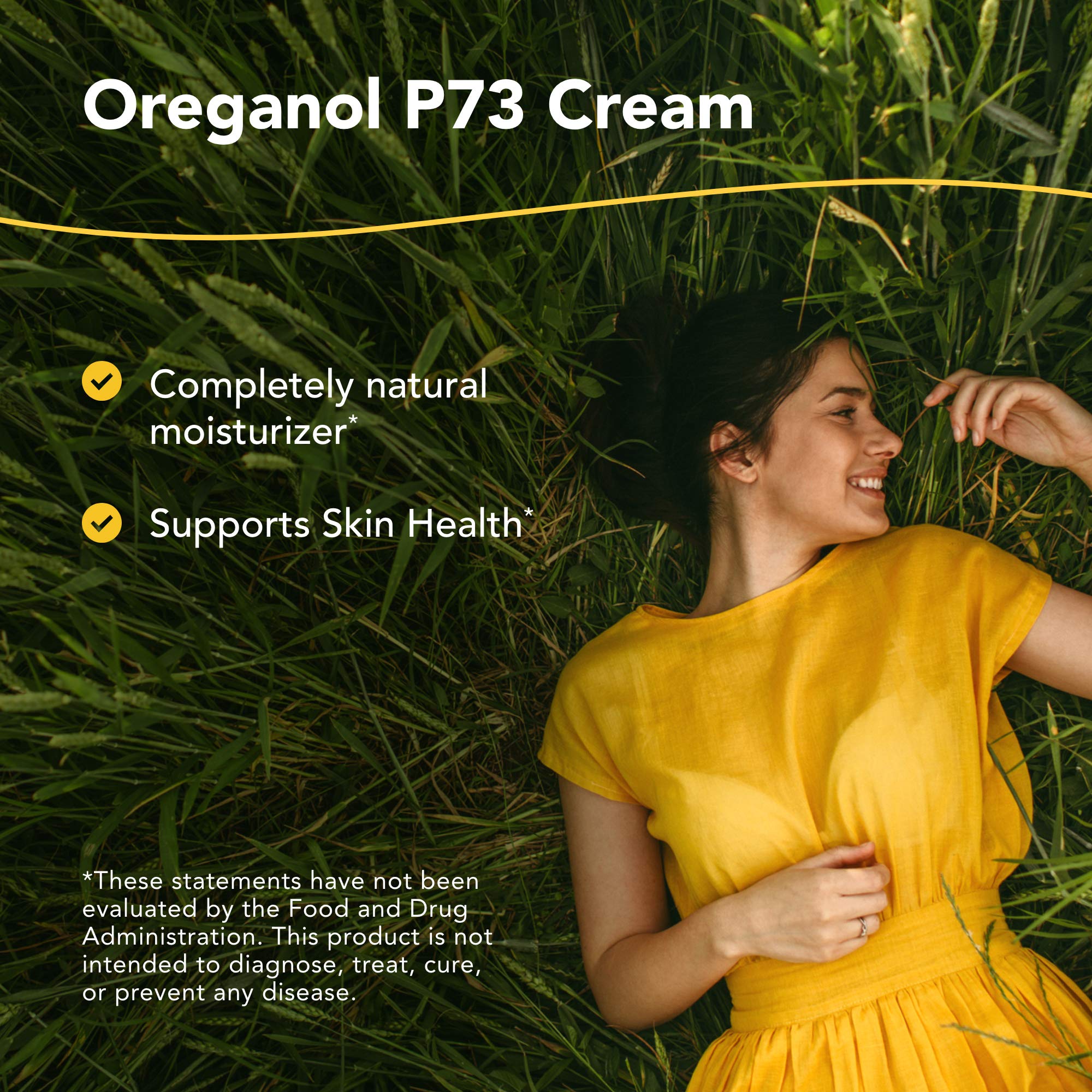Product label for Oreganol P73 Cream 2 oz