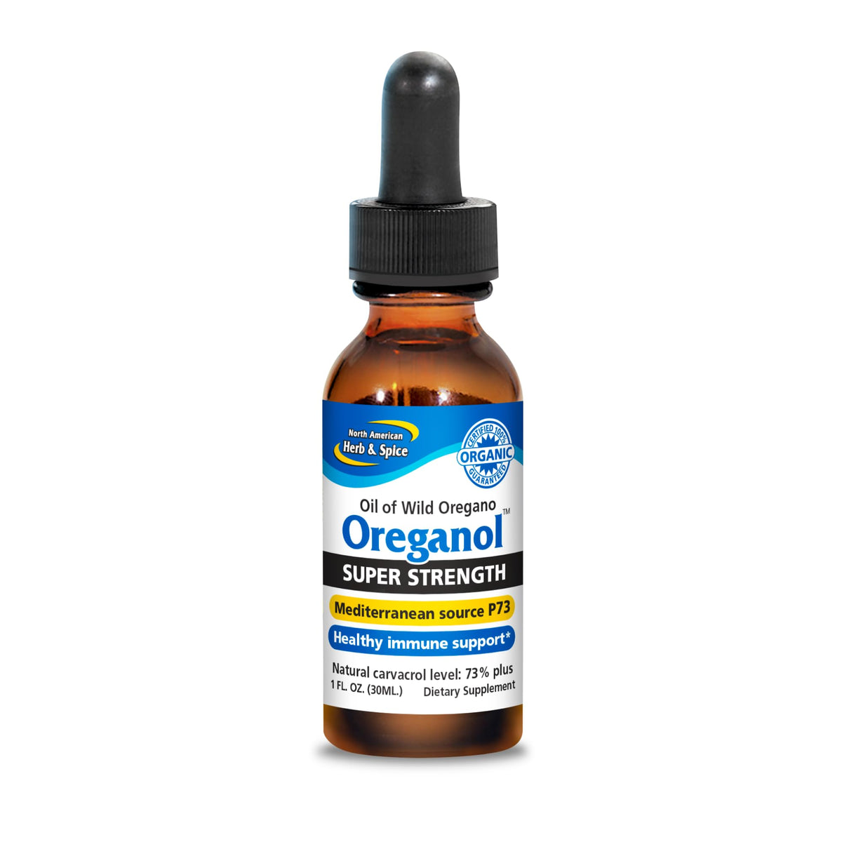 Oreganol P73 Super Strength oregano oil bottle