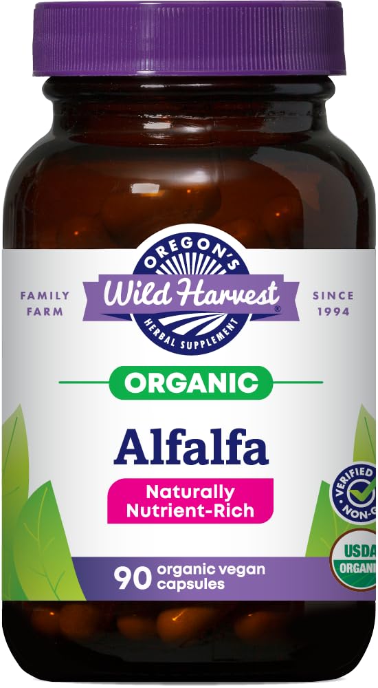Bottle of Oregon's Wild Harvest Alfalfa Capsules