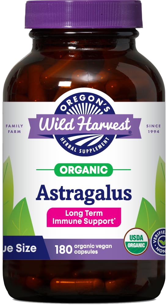 Bottle of Oregon's Wild Harvest Astragalus capsules, 180-count