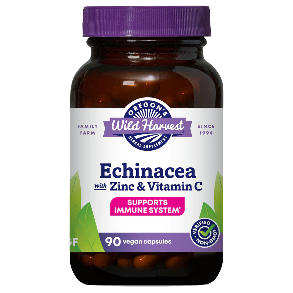 Oregon's Wild Harvest Echinacea with Zinc and Vitamin C capsules bottle