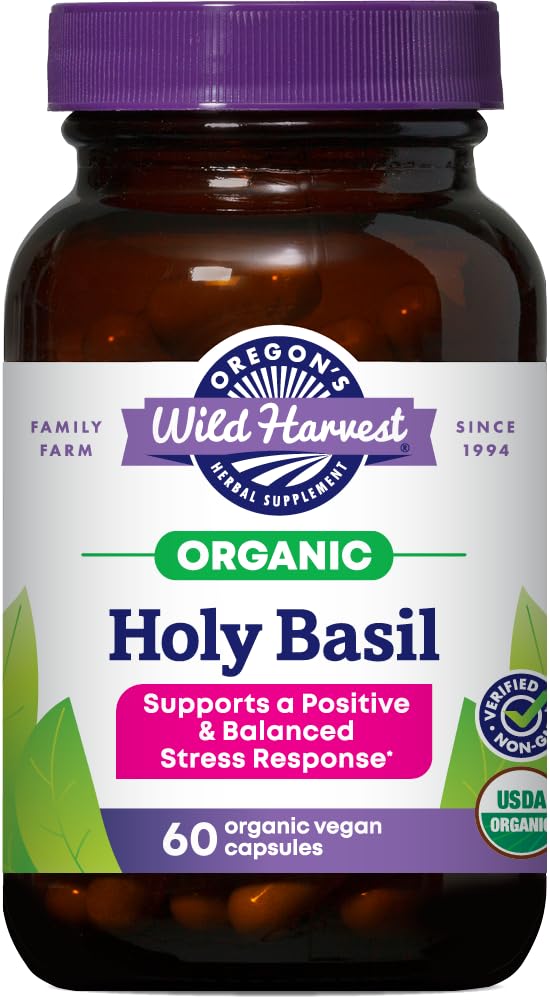Oregon's Wild Harvest Organic Holy Basil bottle front - 60 count