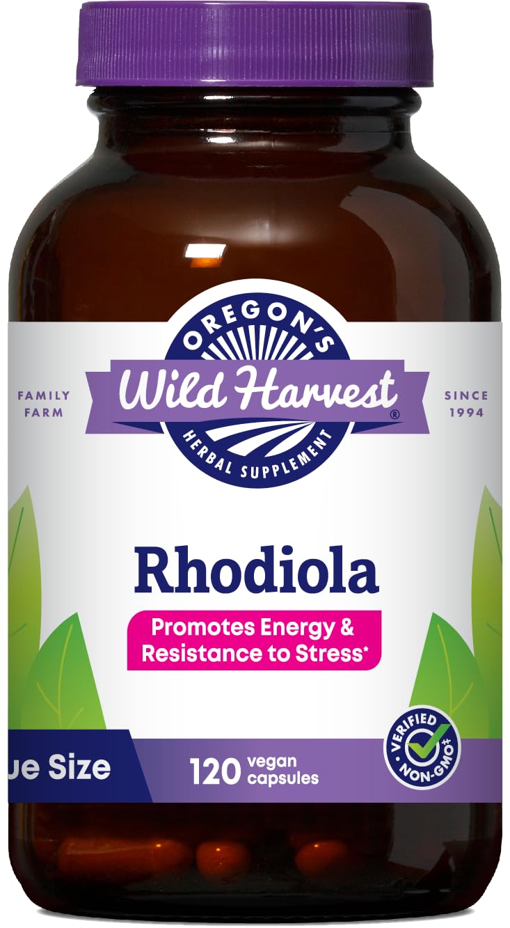 Bottle label for Oregon's Wild Harvest Rhodiola Supplement (120)