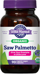 Front view of Oregon's Wild Harvest Saw Palmetto Pygeum vegan capsules bottle