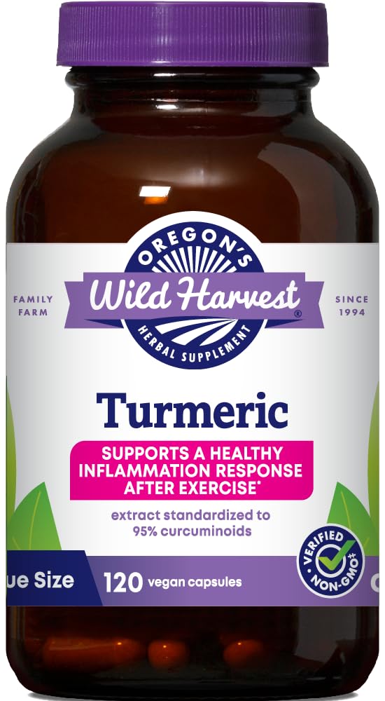 Oregon's Wild Harvest Turmeric 120 Vegan Capsules bottle
