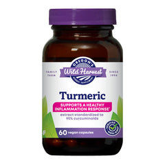 Oregon's Wild Harvest Turmeric Curcumin vegan capsules with BioPerine 60-count bottle