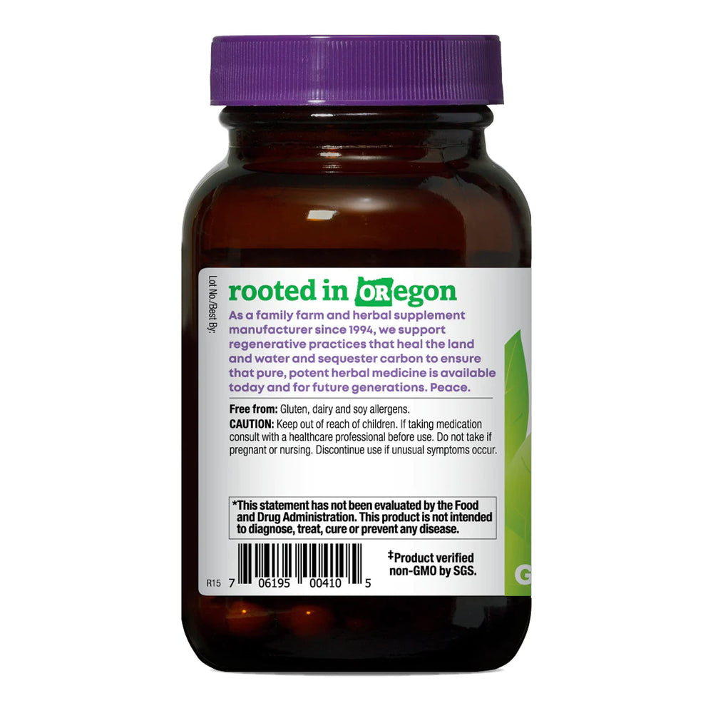 Non-GMO SGS verification label on turmeric supplement packaging