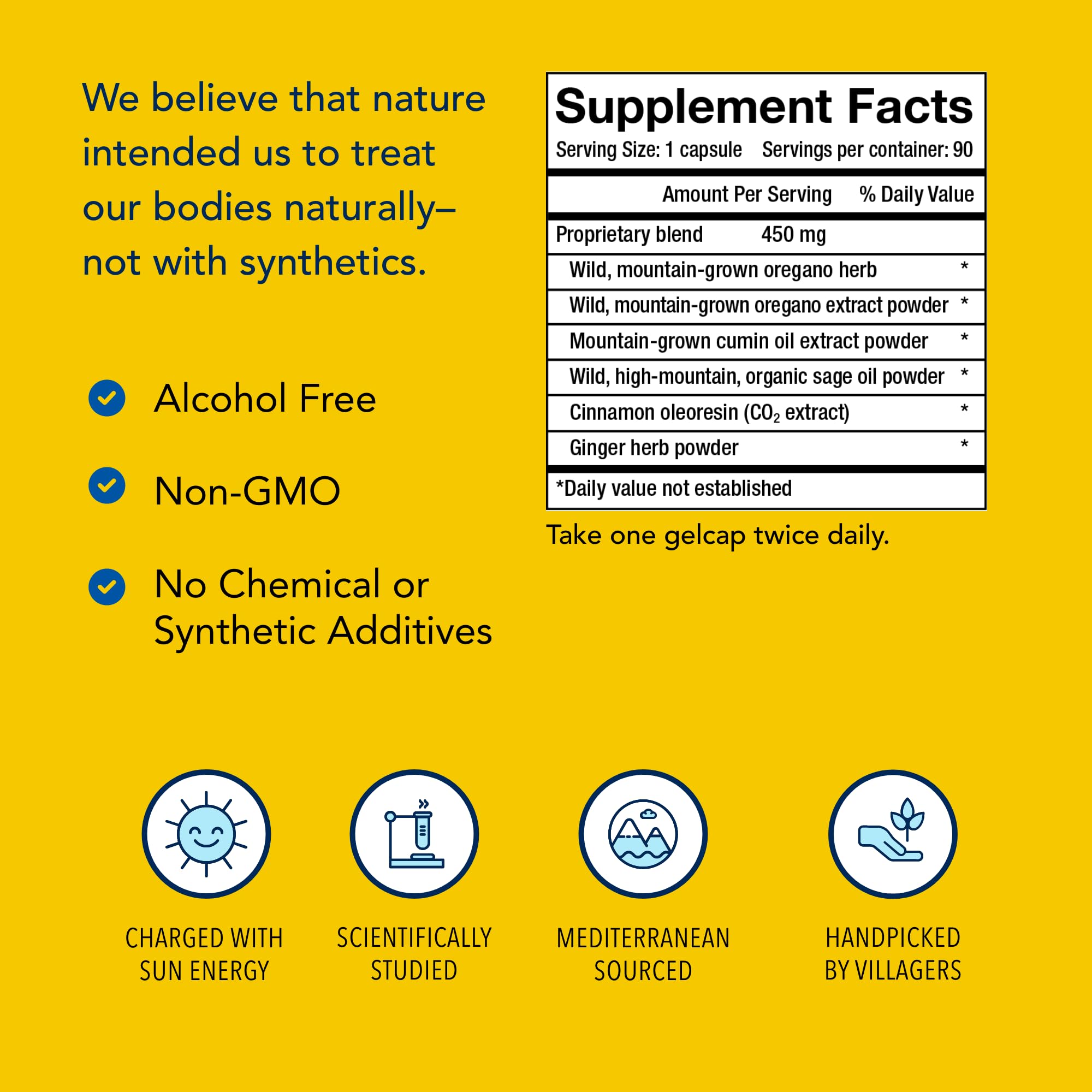 OregaResp ingredients list on label