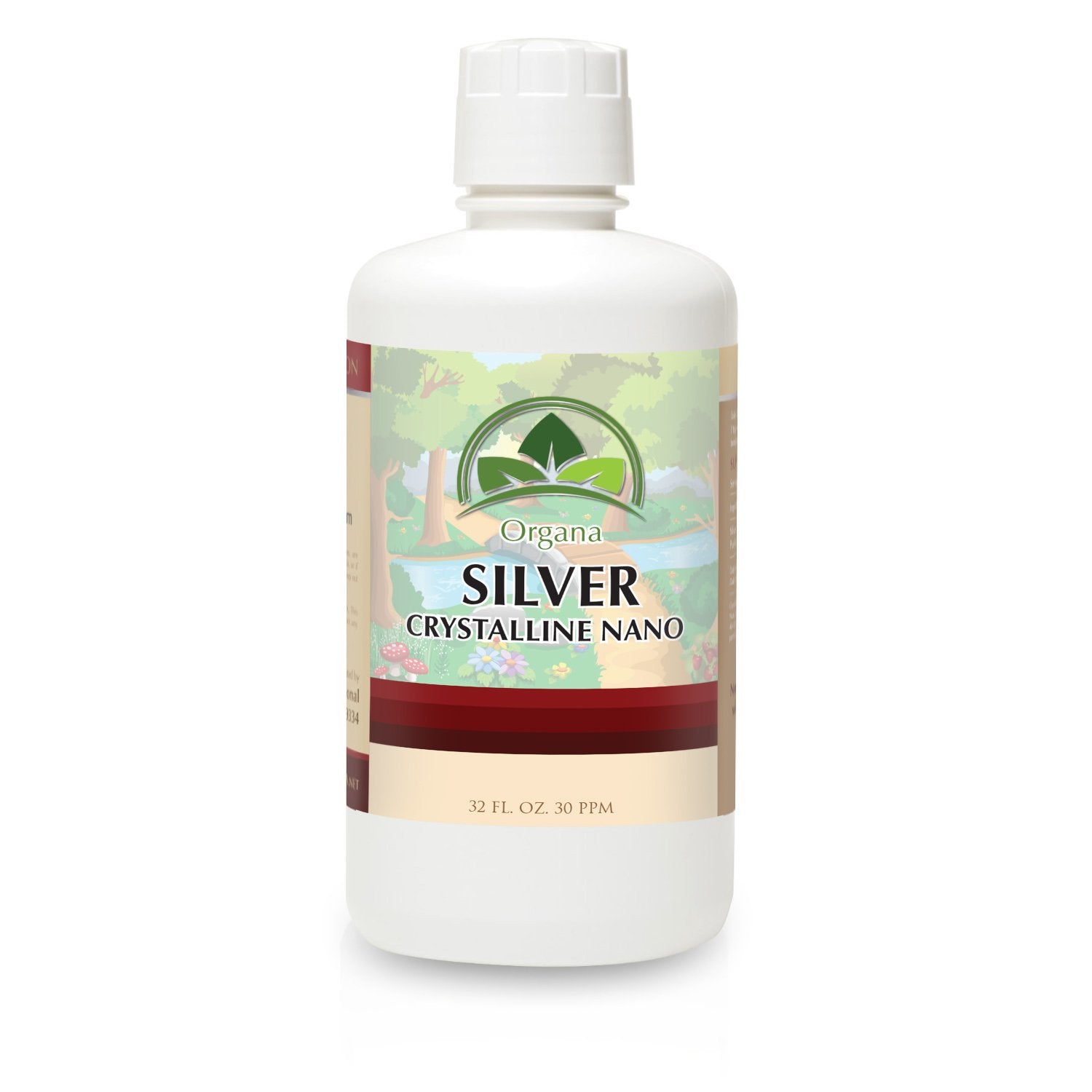 Organa Crystalline Nano Colloidal Silver 30 PPM 32 oz bottle — front view