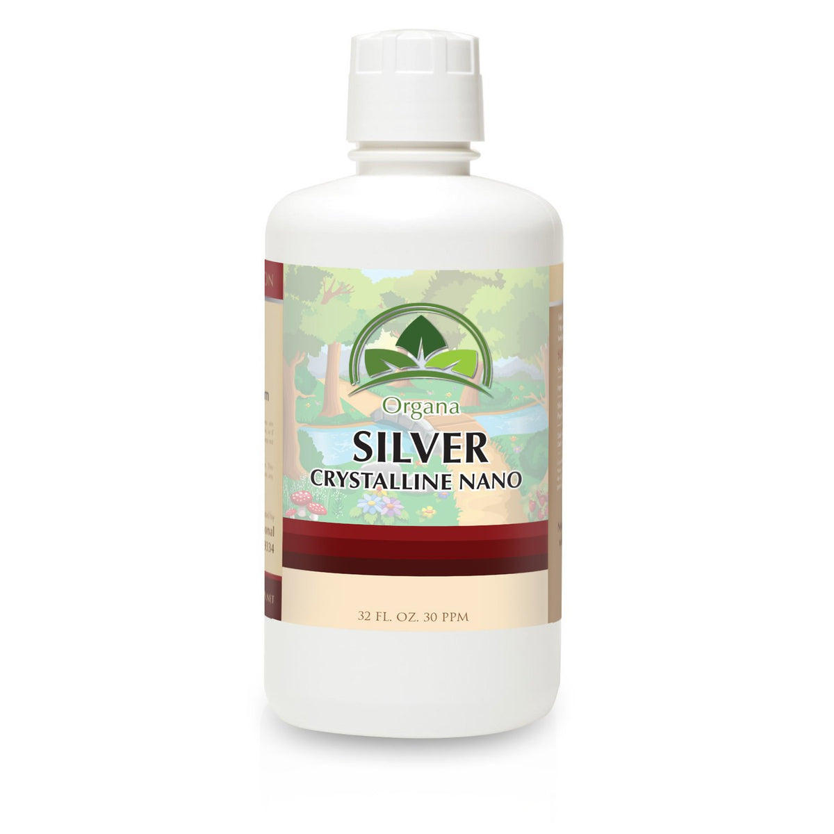 Organa Crystalline Nano Colloidal Silver 30 PPM 32 oz bottle — front view