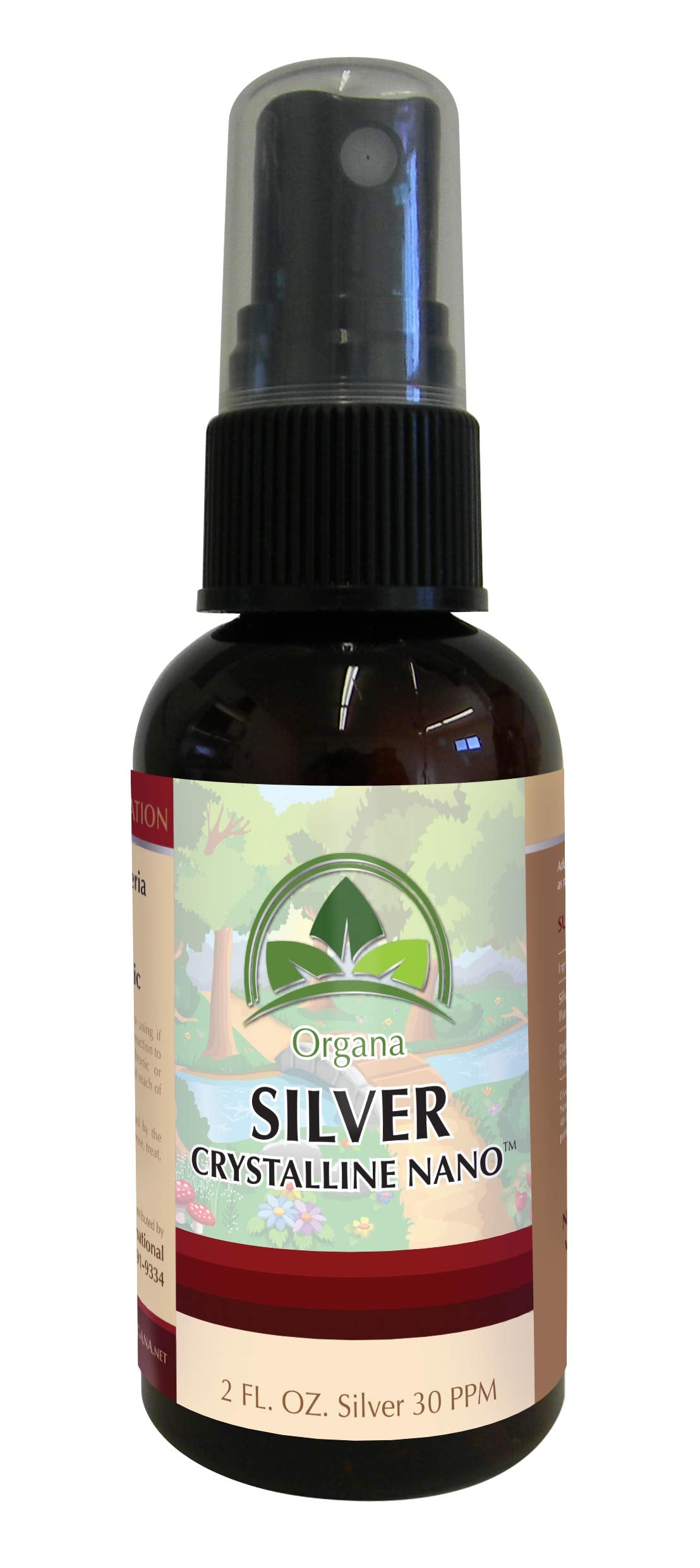Organa Crystalline Nano Colloidal Silver Spray bottle label showing 30 PPM