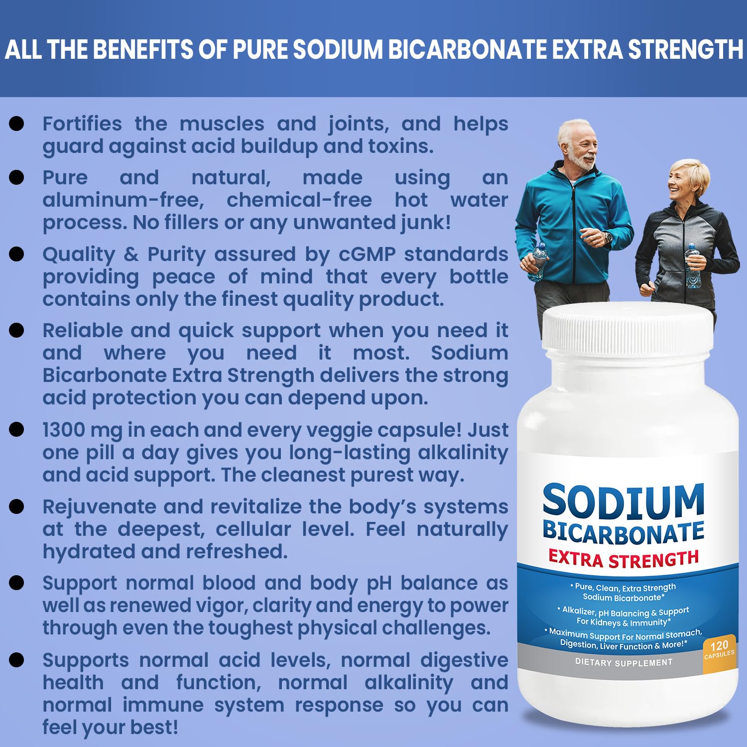 Organic aluminum-free sodium bicarbonate capsules label 1300mg