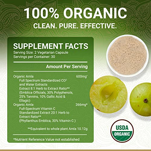Ayurvedic Indian Gooseberry (Amla) capsules are pure, vegan and toxin-free