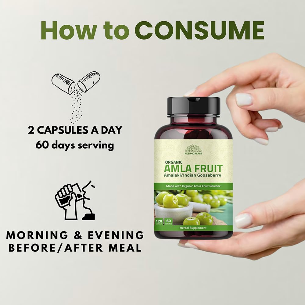 Organic amla fruit powder in a scoop