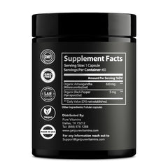 Ashwagandha with Black Pepper capsules and packaging