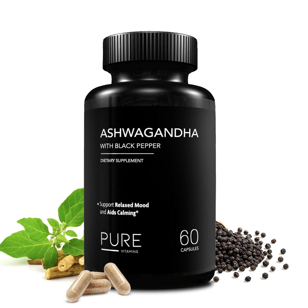 Ashwagandha root and black pepper spice illustration