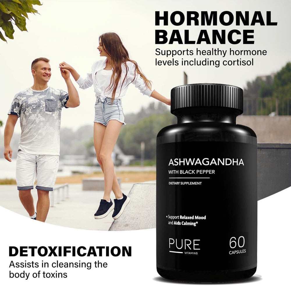 Made in USA Organic Ashwagandha with Black Pepper supplement