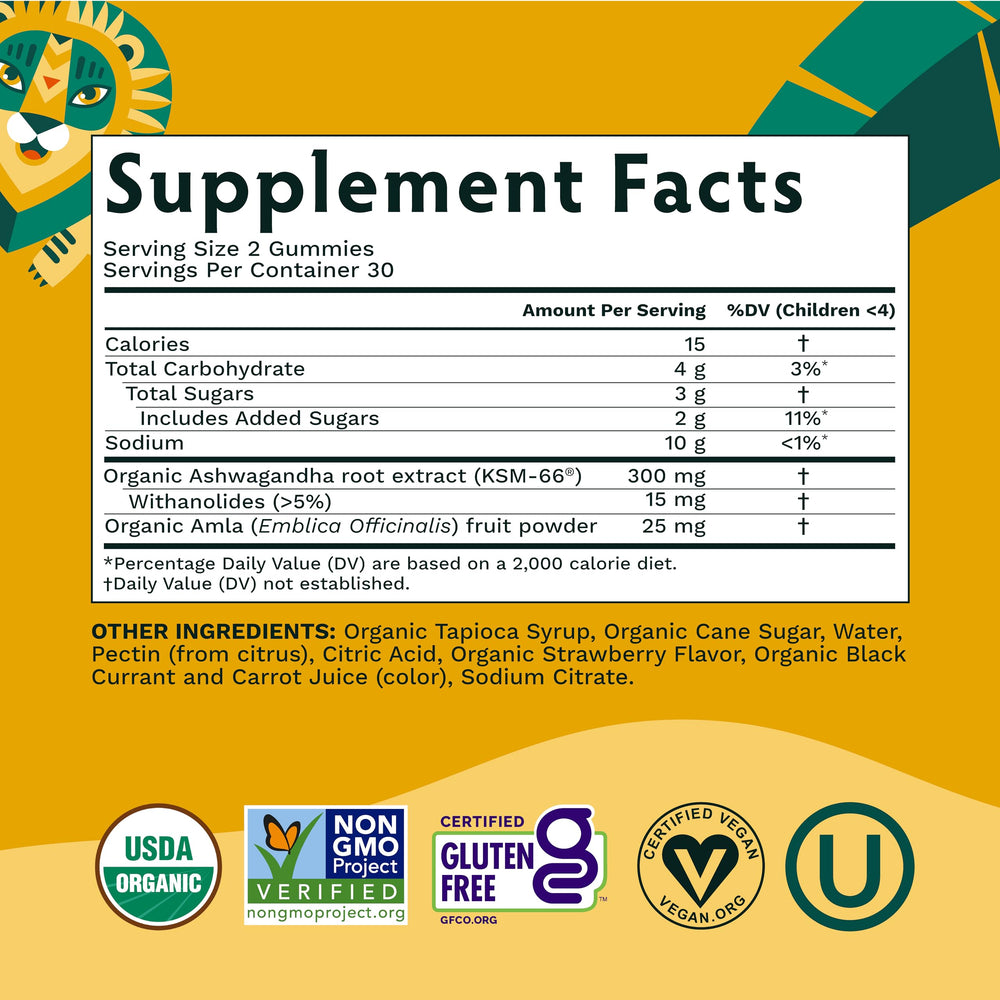 Organic Ashwagandha KSM-66 with Amla fruit ingredients