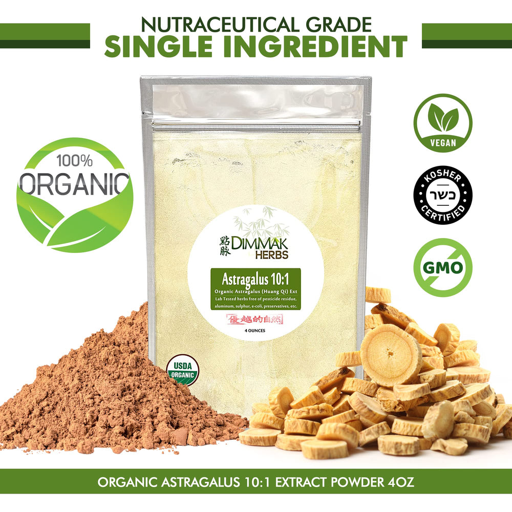 Close-up of organic Astragalus powder texture