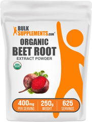 Organic Beet Root Extract Powder in 250g package label