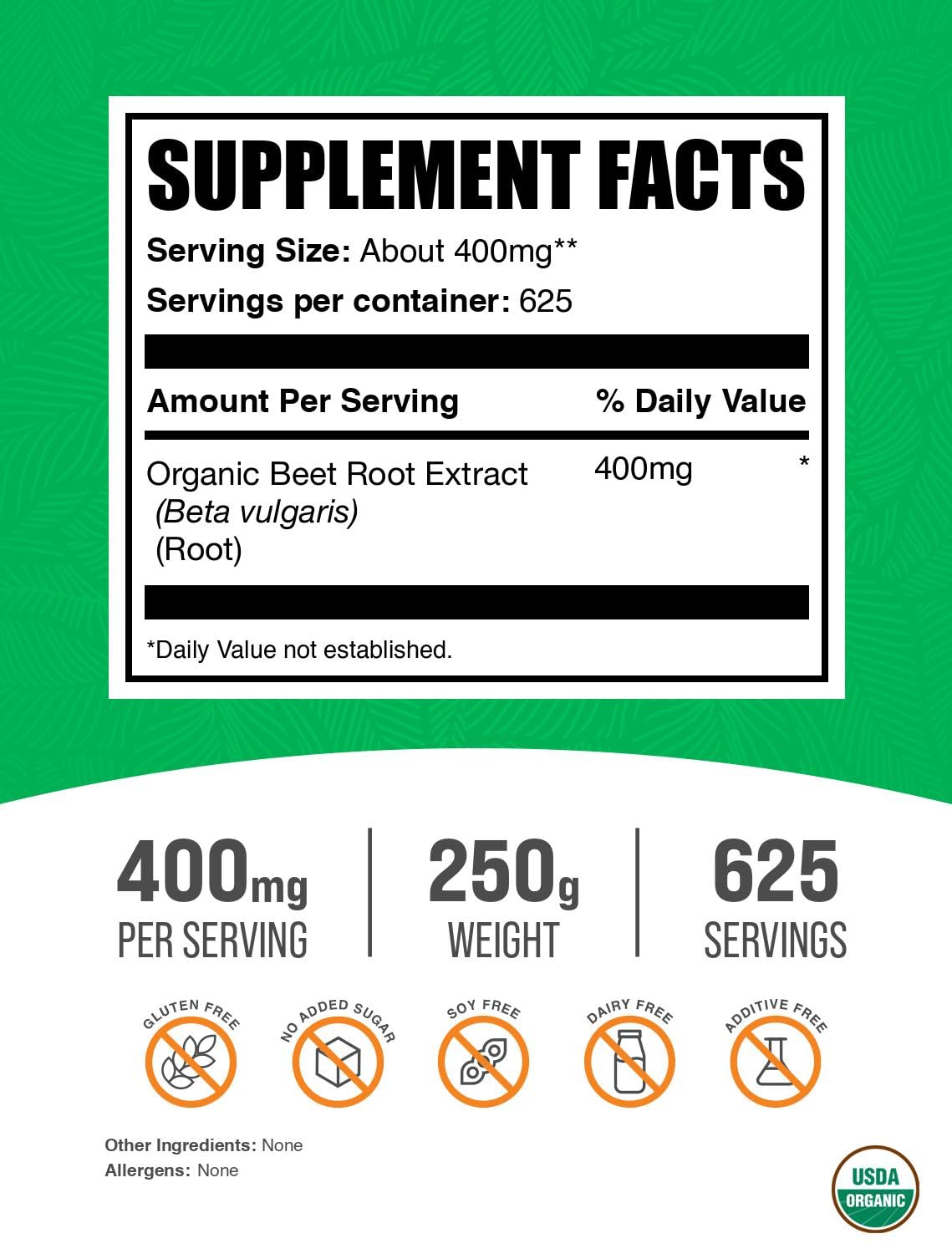 Beet Root Extract Powder 250g bottle with label