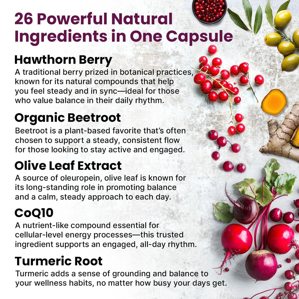 Beet root and turmeric imagery on supplement packaging