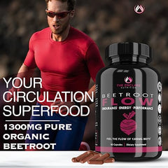 Organic beetroot powder capsules 1300mg close-up