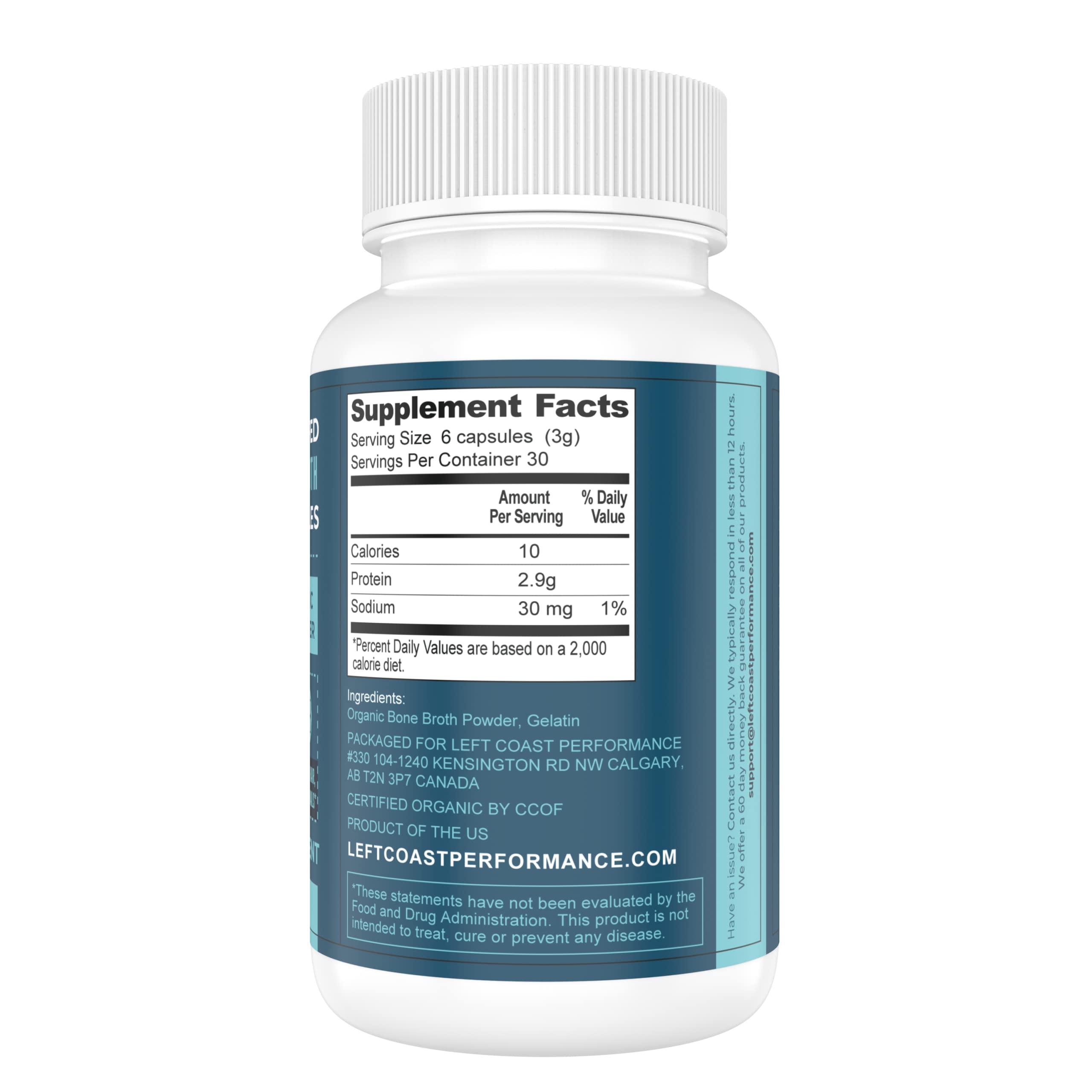 Organic bone broth powder used in capsules