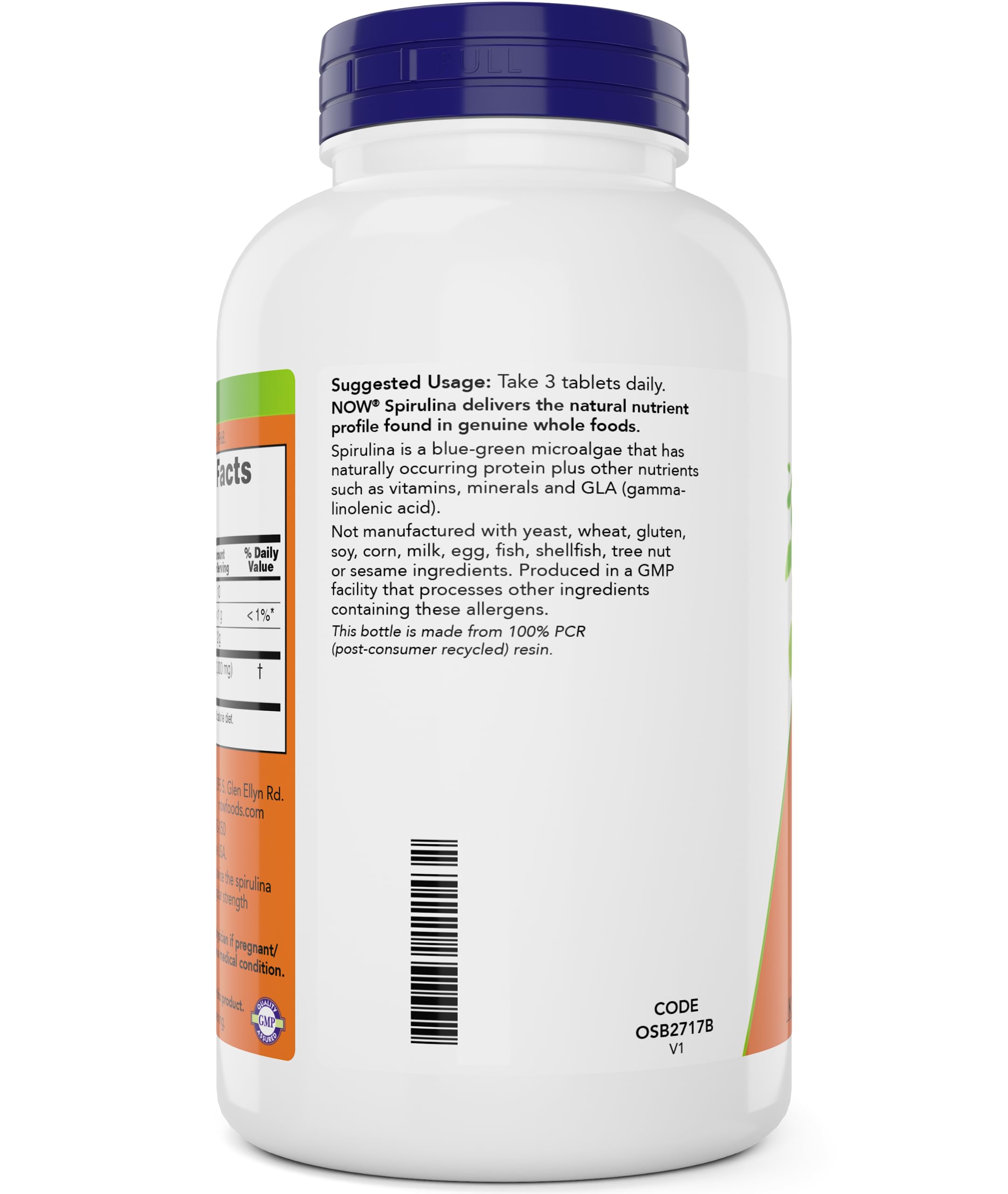 USDA Organic certified seal on spirulina product