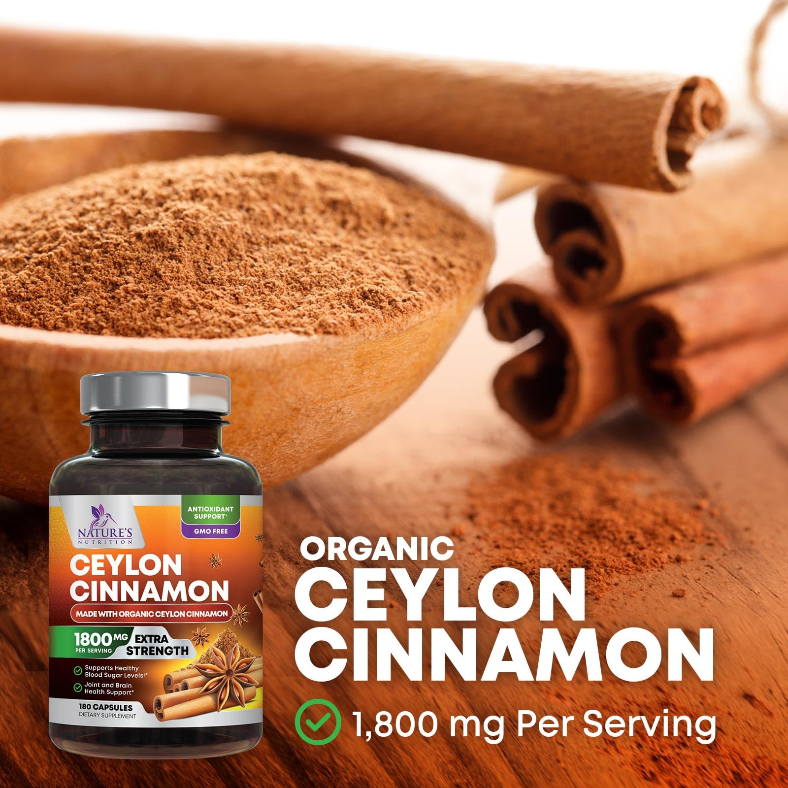 Supplement facts panel 1800mg per serving