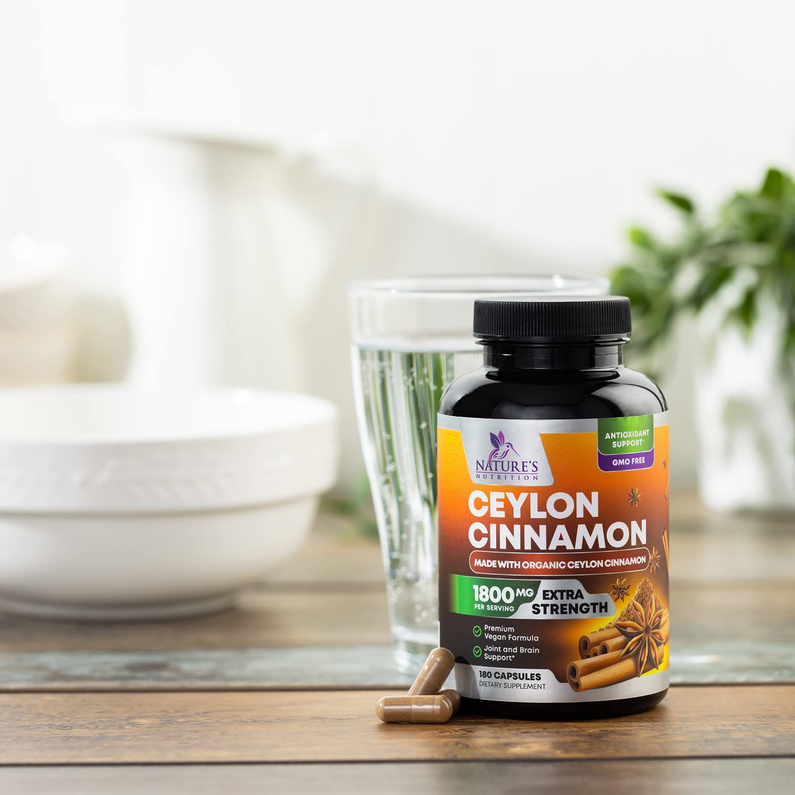 Graphic showing energy and heart support with cinnamon