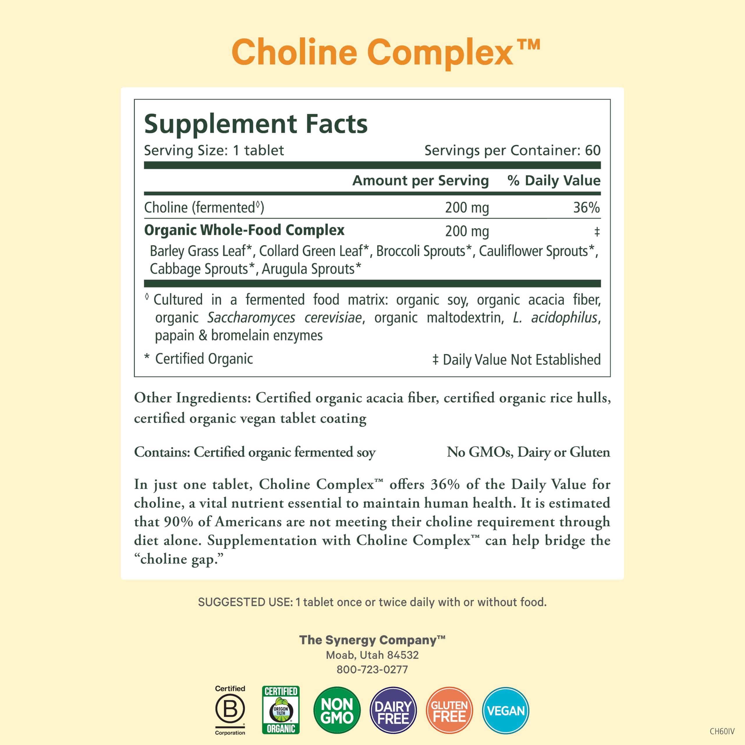 Organic greens and sprouts rich in choline