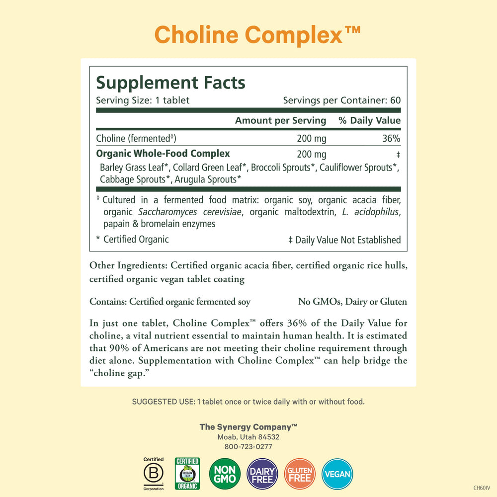 Organic greens and sprouts rich in choline