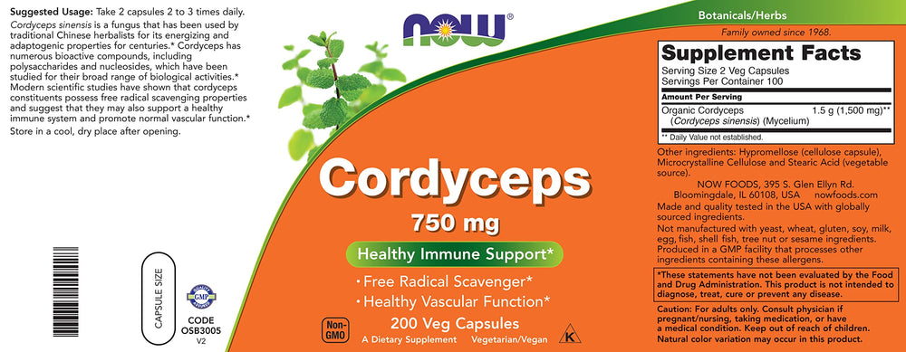 Organic Cordyceps sinensis mycelium capsules packaging