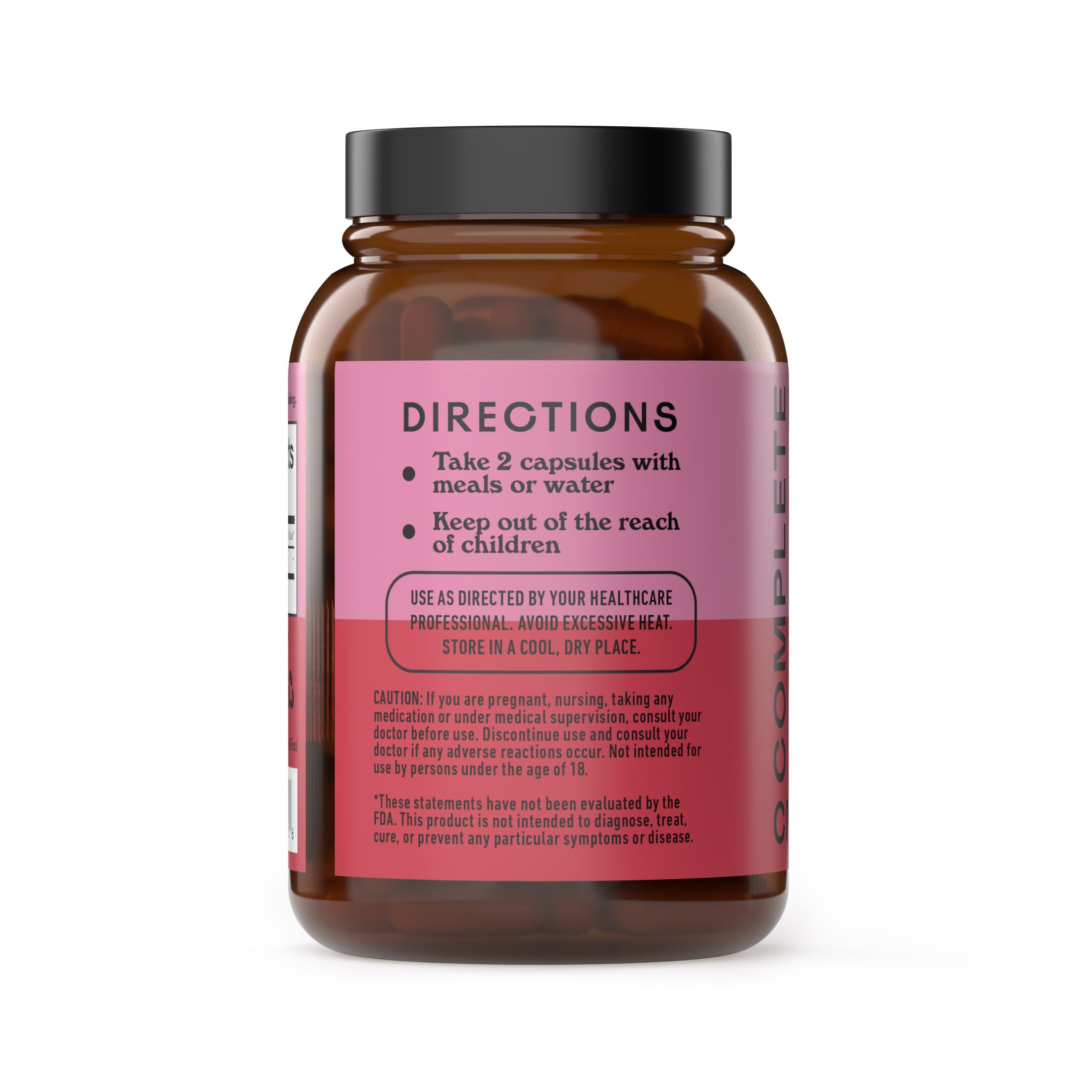 Close-up of cranberry capsules with 500mg dosage