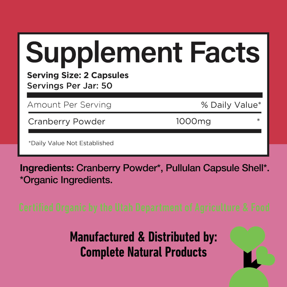 Nutrition facts label highlighting 36 mg PAC per capsule