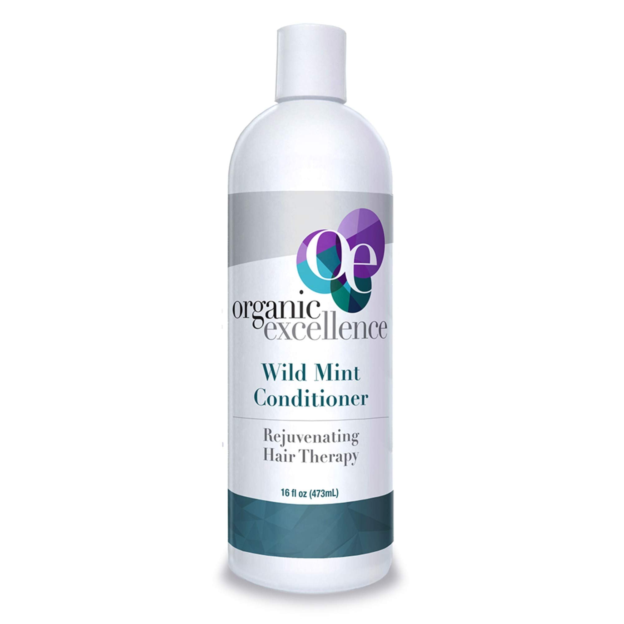 Organic Excellence Wild Mint Conditioner bottle front view with toxin-free moisturizing formula.
